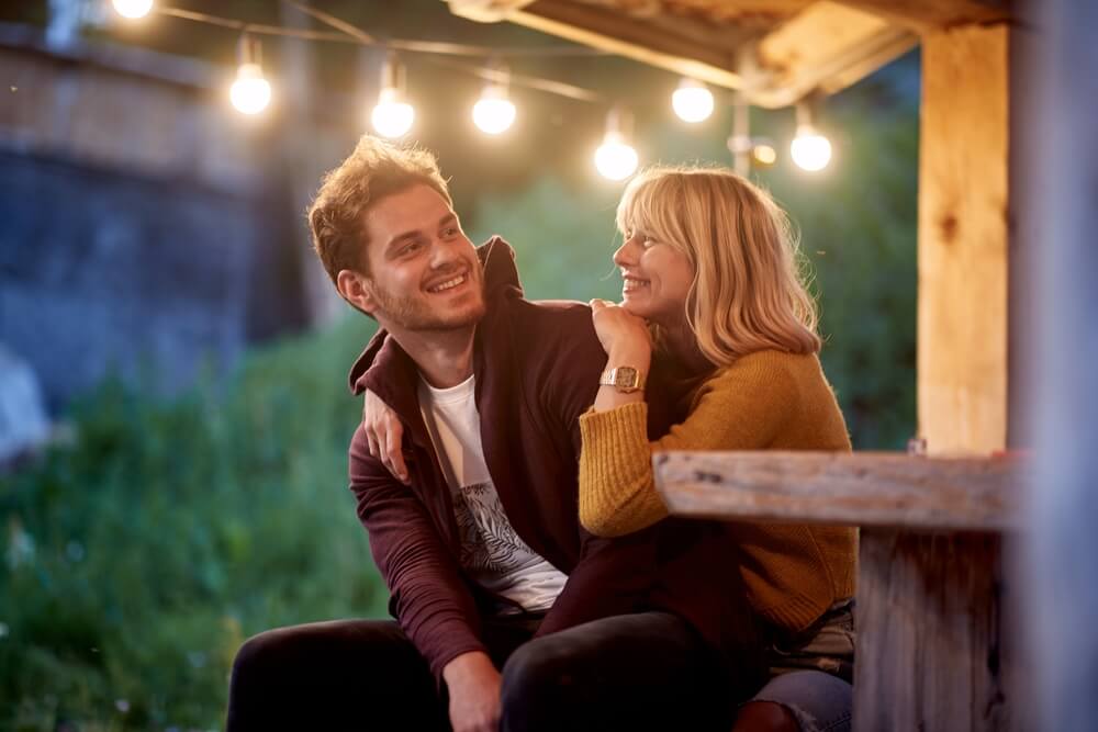 A couple is enjoying a cabin getaway