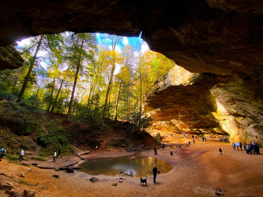 Plan a Wellness Retreat in a Luxury Hocking Hills Cabin: People exploring Hocking Hills